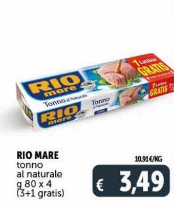 Deco Supermercati Rio mare tonno al naturale g 80 x 4 offerta