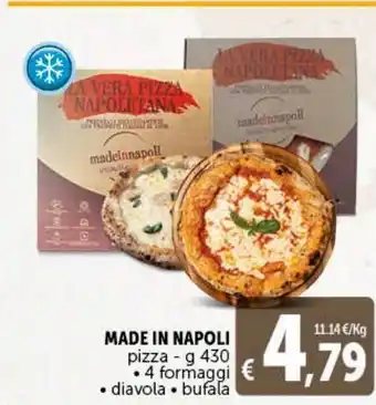Deco Supermercati Made in napoli pizza g 430 4 formaggi / diavola / bufala offerta