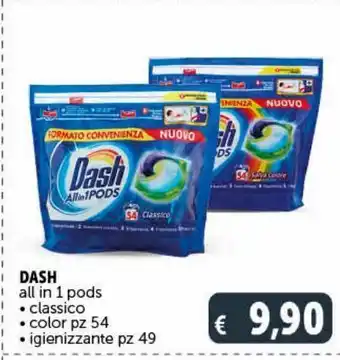 Dash al in 1 pods classico color pz 54 =igienizzante pz 49