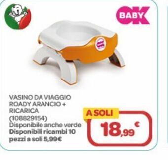Bimbo Store Vasino da viaggio roady arancio+ ricarica offerta