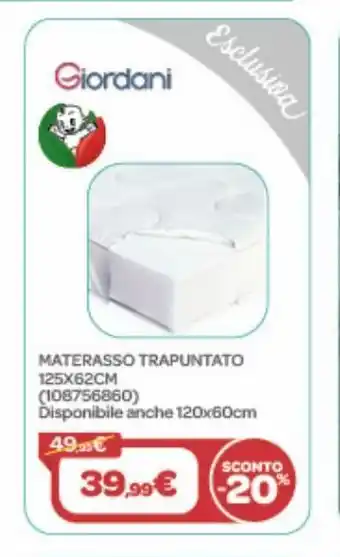 Materasso trapintato 125x62 cm