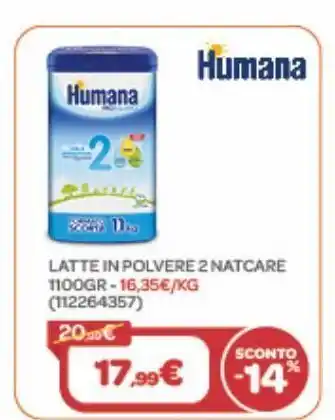 Latte in polvere 2 natcare 1100gr