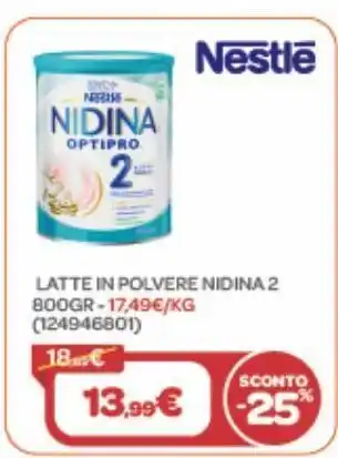 Latte in polvere nidina 2 800gr