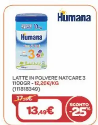 Latte in polvere natcare 3 1100gr