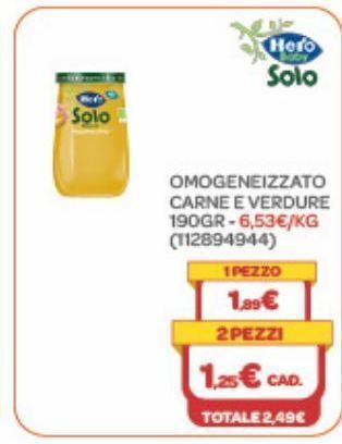 Omogeneizzato carne e verdure