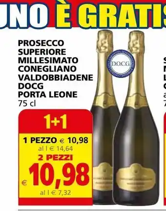 Il Gigante Prosecco superiore millesmato congliano valdobbiadene docg porta leone 75 cl offerta