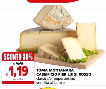 Toma montanara caseificio pier luigi rosso