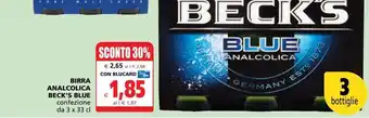 Il Gigante Birra analcolica beck's blue conf. 3 x 33cl offerta