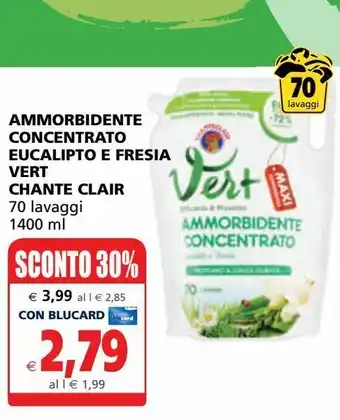 Il Gigante Ammorbidente concentrato eucaliptp e fresia vert chanteclair 70 lavaggi 1400ml offerta