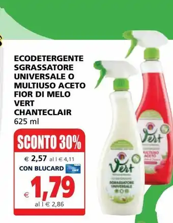 Il Gigante Ecodetergente sgrassatore universale o multiuso aceto fior di melo vert chanteclair 625ml offerta