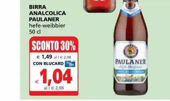 Il Gigante Birra analcolica paulaner hefe-weibbier 50 cl offerta
