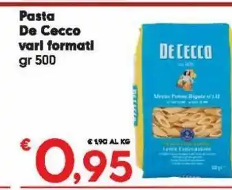 Eurospar Pasta de cecco vari formati offerta