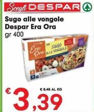 Despar Sugo alle vongole despar era ora offerta
