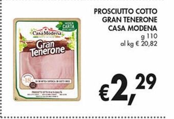 Supermercato Coal Prosciutto cotto gran tenerone casa modena g 110 offerta