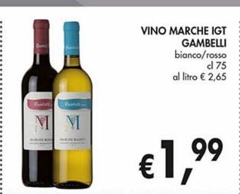 Supermercato Coal Vino marche igt gambelli bianco/rosso cl 75 offerta