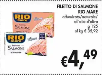 Supermercato Coal Filetti di salmone rio mare affumicato/naturale/ olio di oliva g 125 offerta