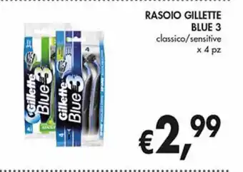 Rasoio gillette blue 3 classico/sensitive x4 pezzi