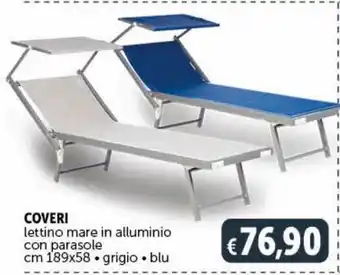 Lettino mare in alluminio coveri