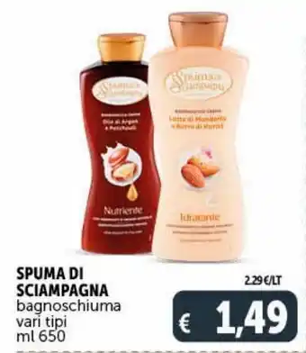 Bagno schiuma spuma di sciampagna