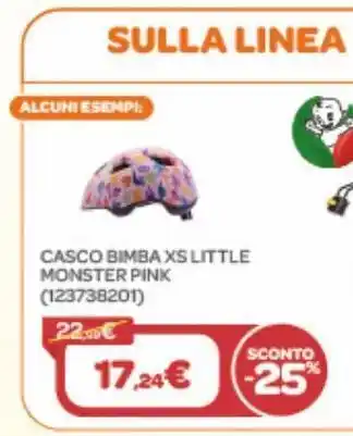 Bei-casco bimbo xs little monster pink