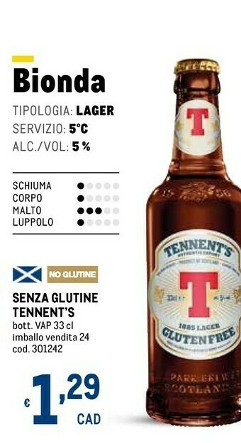 Metro Tennent's Birra offerta