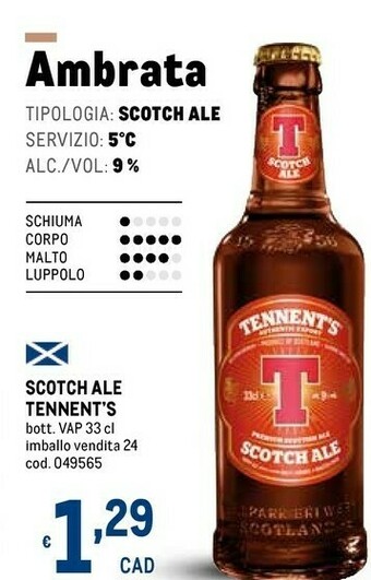 Metro Scotch Birra offerta