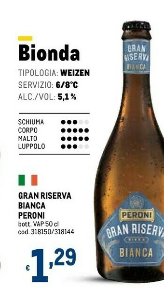 Metro Peroni Birra offerta