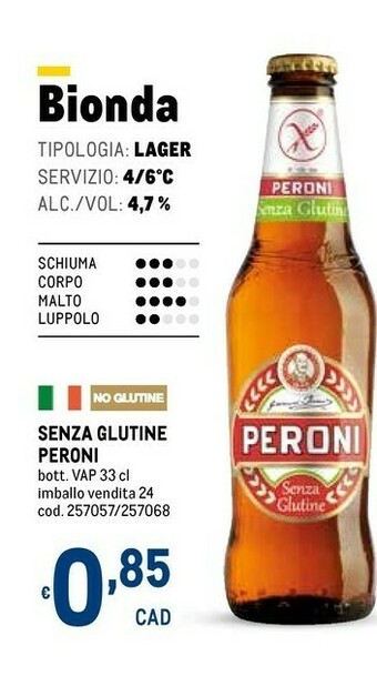 Metro Peroni Birra offerta