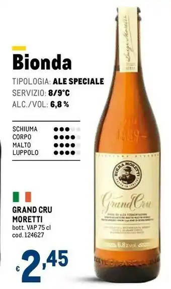 Metro Cru Birra Moretti offerta