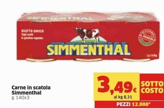 Sigma Simmenthal Carne In Scatola offerta