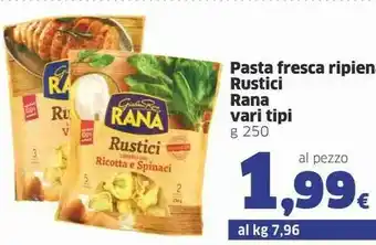Sigma Rana Giovanni - Rustici Tortellini Carne 250 G(ml) offerta