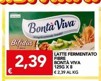 Latte fermentato fibre bonta viva 125 g x 8