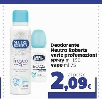 Sigma Neutro Roberts Deodorante Spray offerta