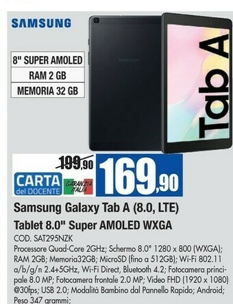 Wellcome Samsung Galaxy Tab A offerta