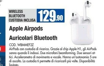 Wellcome Apple Airpods offerta