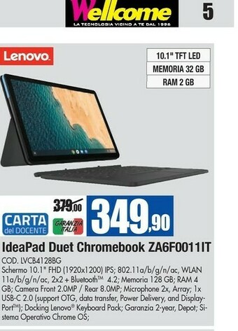 Wellcome Lenovo Galaxy Tab A offerta
