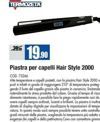 Wellcome Termozeta Piastra per capelli offerta