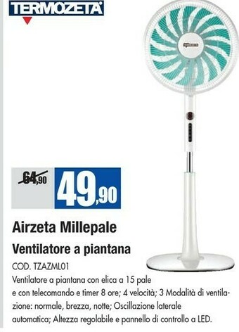 Wellcome Termozeta Ventilatore offerta