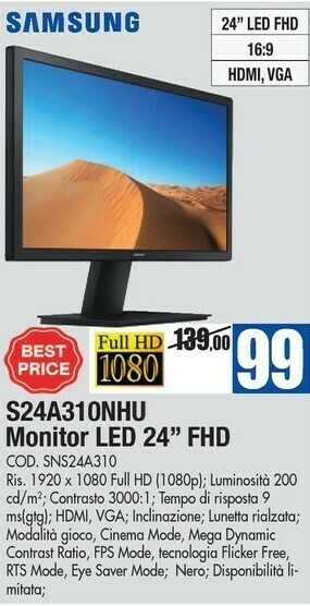 Wellcome Samsung Monitor tv offerta
