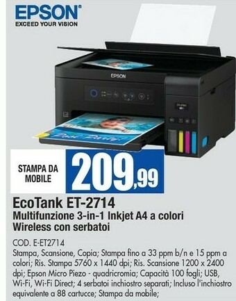Wellcome Epson Stampante offerta