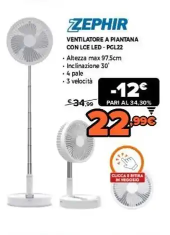 Zephir ventilatore a piantana con Lce Led - PGL22