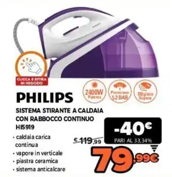 Philips Sistema stirante a caldaia con rabbocco continuo HI5919