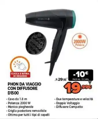 Expert Remington Phon da viaggio con diffusore D1500 offerta