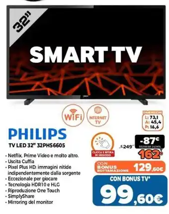 Expert Philips Tv Led 32" 32PHS6605 offerta
