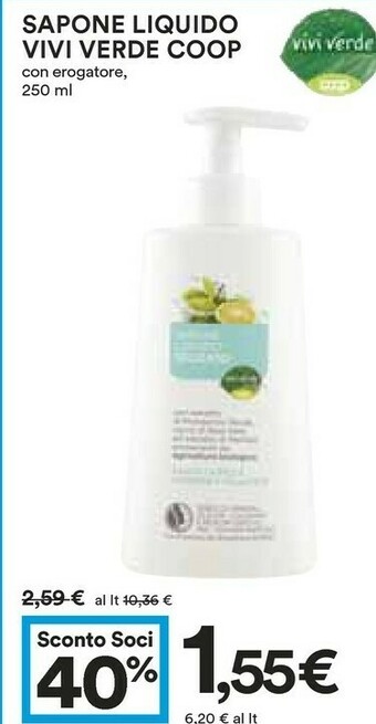 Coop Vivi verde coop Sapone liquido offerta