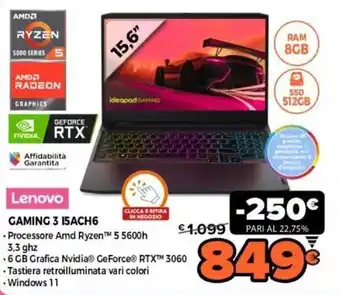 Expert Lenovo Gaming 3 I5ACH6 offerta