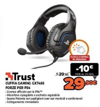 Expert Trust Cuffia gaming GXT488 Forze per PS4 offerta
