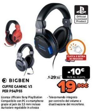 Expert Bigben Cuffie Gaming V3 per PS4/PS5 offerta