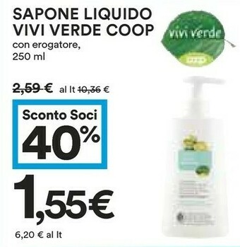 Coop Vivi verde coop Sapone liquido offerta