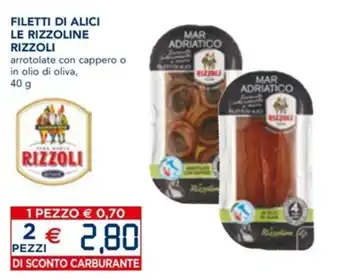 Esselunga Rizzoli Filetti di alici le rizzoline 40 g offerta